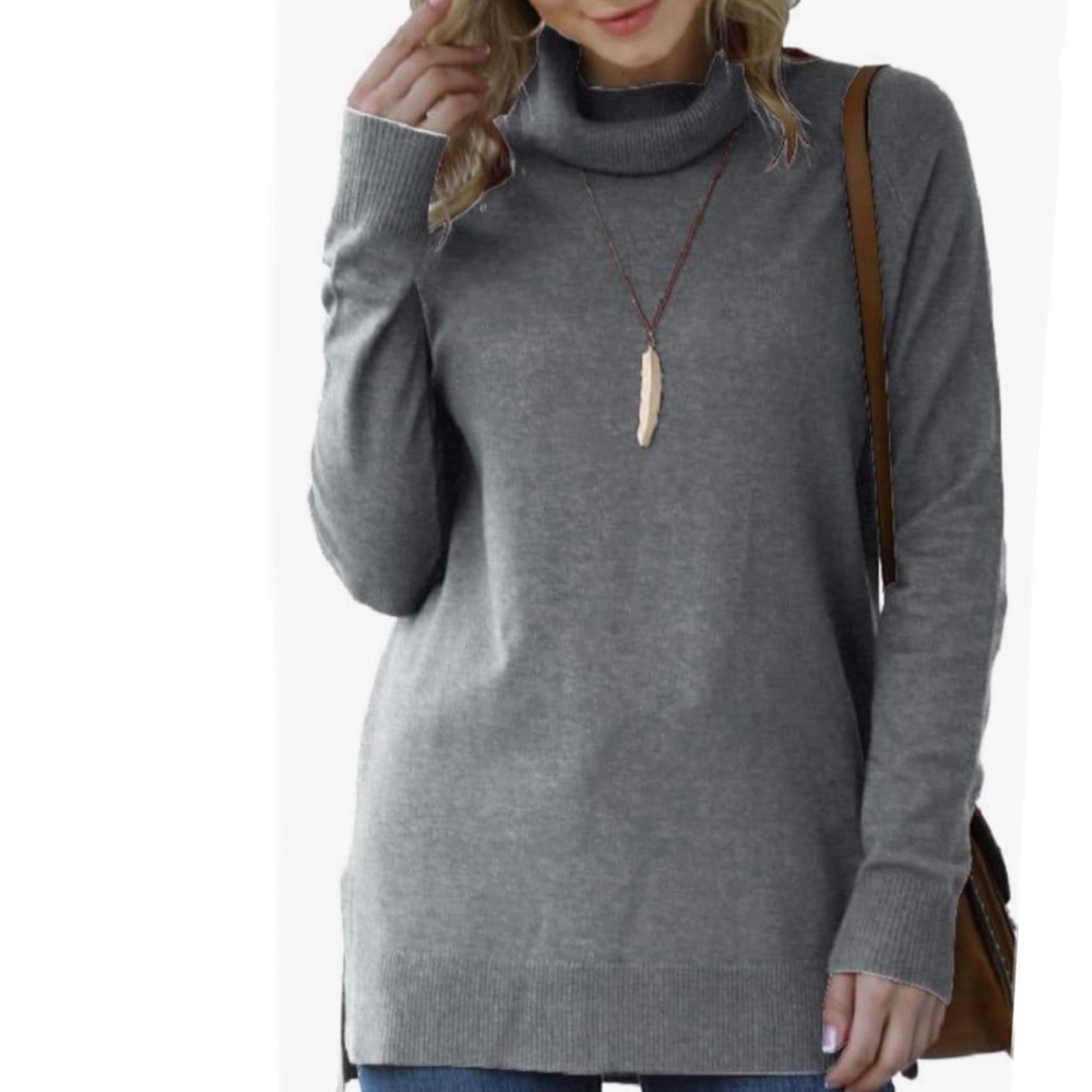 Women's Grey Turtleneck Sweater